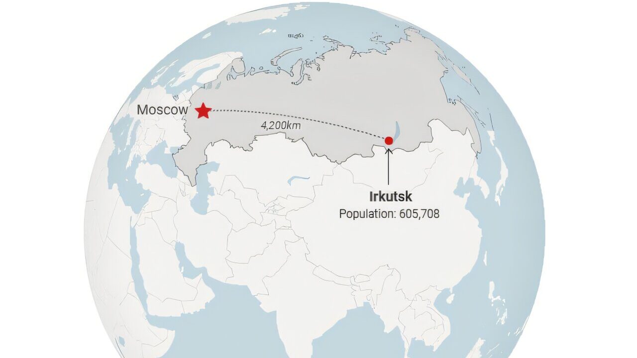 Ubicazione dell'Istituto di ricerca anti-peste di Irkutsk. L'istituto di ricerca sulla peste si trova a Irkutsk, una città del Distretto Federale Siberiano, nella Russia orientale. Fonte: OpenMapTiles/OpenStreetMap
